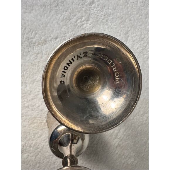 WORLD GIFT ZY INDIA Silver Plated Brass With Etched Design Set Of 2 Goblets - Picture 4 of 14